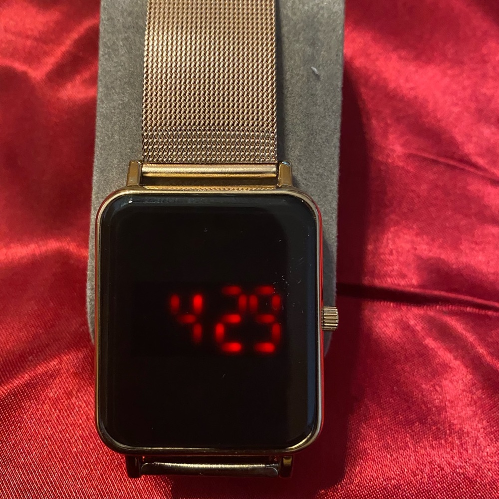 Rose gold digital watch